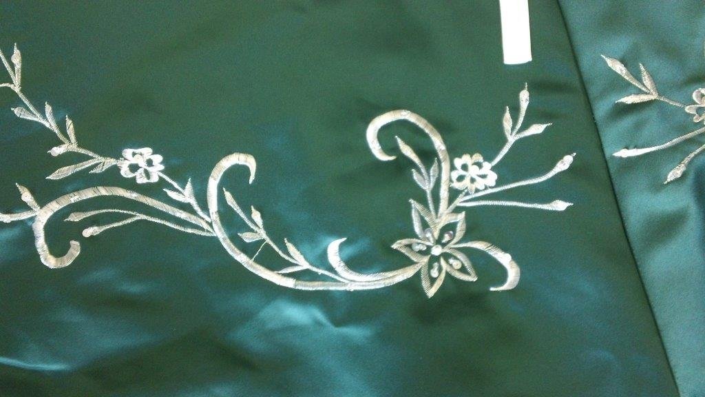 ivory green flower girl dress